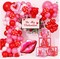 155 Pink Red Valentines Party Decorations & 4 Letter Balloon Boxes XOXO LOVE Lips Heart for Ladies